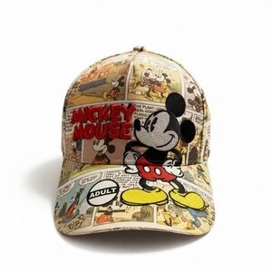 Disney Mickey Mouse Comic Book Print Snapback Hat  Adjustable Baseball Cap